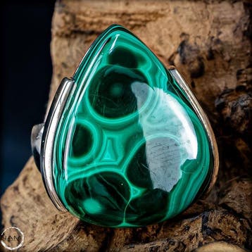 Elegante malachietring van 925 zilver – Levendige natuur in