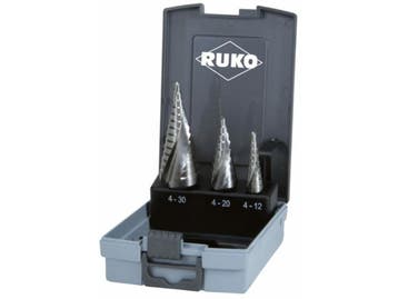 RUKO 101026RO - HSS Getrapteboorset - 3-delig - 3 vlakken, Verzenden, Nieuw