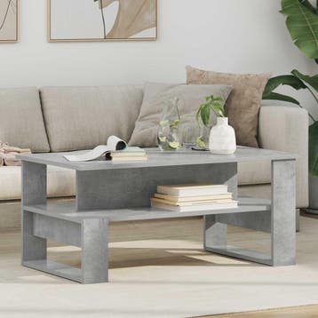 vidaXL Salontafel Beton Grijs 90 x 50 x 40 cm Bewerkt hout, Huis en Inrichting, Tafels | Salontafels, Verzenden, Nieuw, Overige houtsoorten