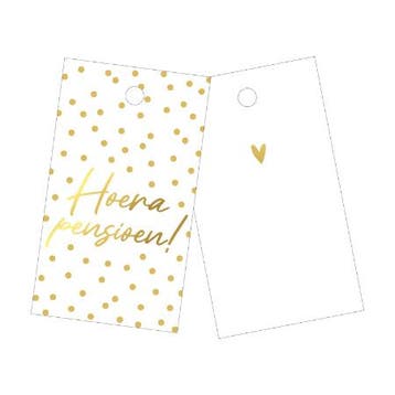 3x Cadeaulabel Hoera Pensioen (Per 3 stuks, Cadeaulabels), Ophalen of Verzenden, Nieuw