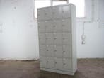 Lockerkast grijs metaal 20 vakken 195x122 cm gebruikt, Verzenden, Gebruikt