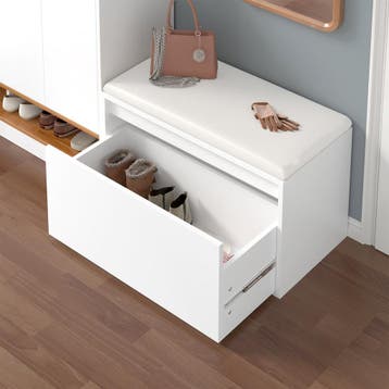 Schoenenkast Degerfors met lade 80x39x45 cm wit [en.casa], Verzenden, Nieuw