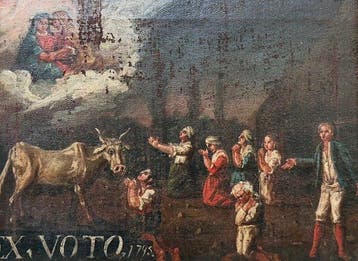 Italiaanse school (XVIII) - Ex voto con miracolo della