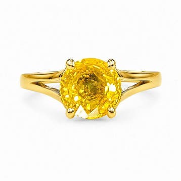 Verlovingsring - 18 karaat Geel goud - 1.55ct. tw. Saffier, Sieraden, Tassen en Uiterlijk