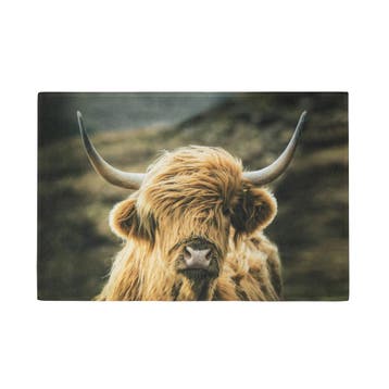deurmat schotse hooglander in wind 75x50cm, Verzenden, Nieuw