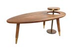 Massief houten salontafel GATSBY 110 cm bruin goud mango, Huis en Inrichting, Tafels | Salontafels, Ophalen of Verzenden, Nieuw