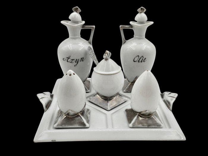 Victoria - Tafelservies - Peper, Zout, Olie, Azijn, Mosterd, Antiek en Kunst, Kunst | Designobjecten