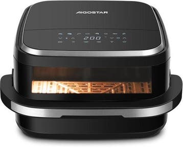 Aigostar Airfryer XL Surface - 4L - Voor Pizza - Zwart, Verzenden, Zo goed als nieuw