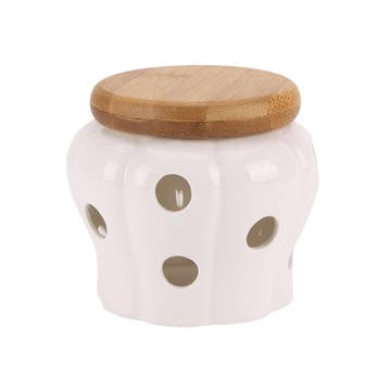 Uienpot Wit Steen - Uien Bewaarpot - Voorraadpot Uienmand, Verzenden, Nieuw