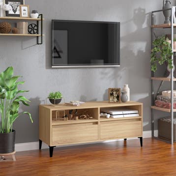 vidaXL Tv-meubel 100x34,5x44,5 cm bewerkt hout sonoma, Minder dan 50 cm, Verzenden, Nieuw, Minder dan 100 cm