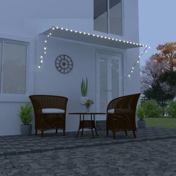 vidaXL Luifel uittrekbaar met LED 350x150 cm crème, Verzenden, Nieuw