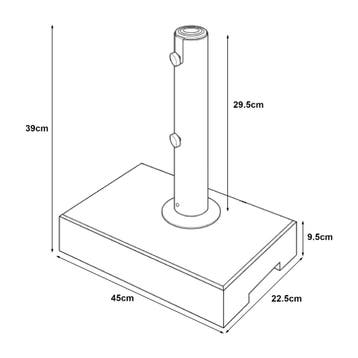 Parasolvoet Bomba parasolhouder graniet rechthoek 45x22,5x9,, Verzenden, Nieuw