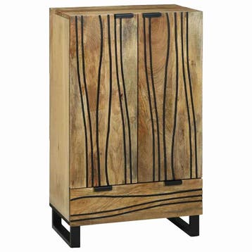 vidaXL Highboard Bruin 60 x 33 x 100 cm massief mangohout, Minder dan 50 cm, Verzenden, 100 tot 150 cm, Nieuw