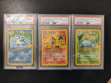 Pokémon - 3 Graded card - Blastoise, Charizard, Venusaur #2,, Hobby en Vrije tijd, Nieuw