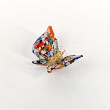 Murano - sculptuur, Farfalla in vetro di Murano con