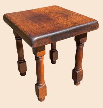 Charmant massief - Kruk - Eik - Bijzettafel, Antiek en Kunst