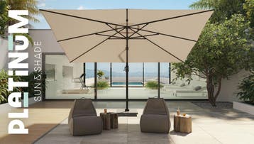 Challenger T1 premium zweefparasol 400x300 cm manhattan, Tuin en Terras, Ophalen of Verzenden, Nieuw