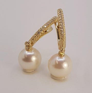 Oorbellen - 14 karaat Geel goud, 8x8,5 mm zachte gouden, Nieuw