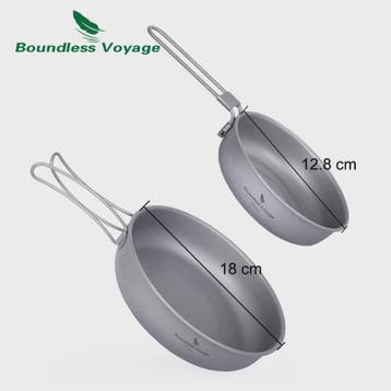 Lichtgewicht Titanium Koekenpan met Opvouwbaar Handvat - Ide, Verzenden, Nieuw
