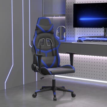 vidaXL Gamestoel kunstleer zwart en blauw, Verzenden, Nieuw, Blauw