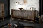 Massief dressoir ONYX 180 cm donkerbruin mangohout edelsteen, Ophalen of Verzenden, Nieuw