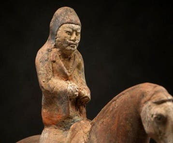 Oud-Chinees, Han-dynastie Terracotta Paard met ruiter in