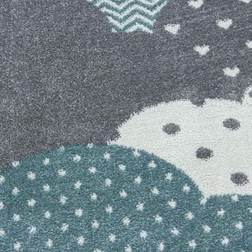 Rond Kindervloerkleed | Bambi | Wolken | Blauw | 120x120 cm, Verzenden, Nieuw