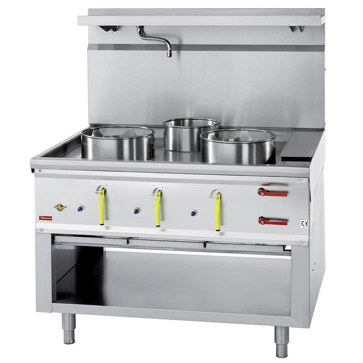 Wok-fornuis | 3 Branders + Watergordijn | 23.8kW + 11.25kW |, Zakelijke goederen, Horeca | Keukenapparatuur, Nieuw in verpakking