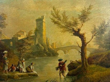 Franse school (XVIII) - Paysage, Antiek en Kunst, Kunst | Schilderijen | Klassiek