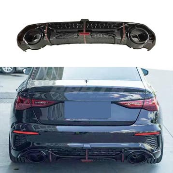 Diffuser With Black Exhaust Tips Voor Audi A3 S Line/S3 8Y, Auto-onderdelen, Carrosserie en Plaatwerk, Ophalen of Verzenden, Nieuw