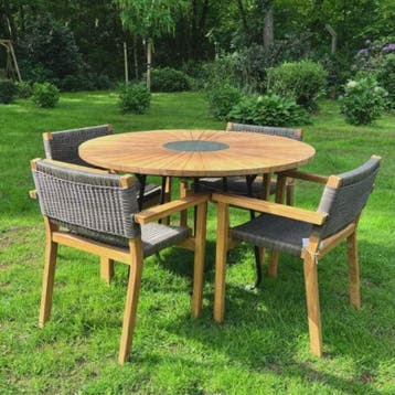 Ronde tuintafel met natuursteenTuinmeubelen, Ophalen of Verzenden, Nieuw