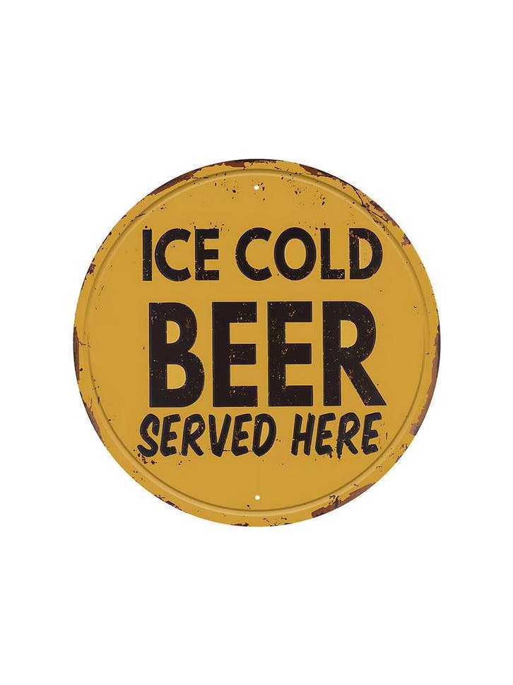 Ice cold beer served here, Huis en Inrichting, Woonaccessoires | Wanddecoraties, Ophalen of Verzenden