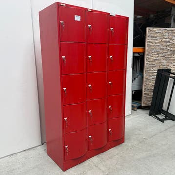 15-deurs CP rode metalen lockerkast - 195x116x50 cm, Huis en Inrichting, Ophalen of Verzenden, Nieuw
