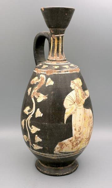 Replica van een oude Griek Keramiek Lekythos - 27 cm (Zonder