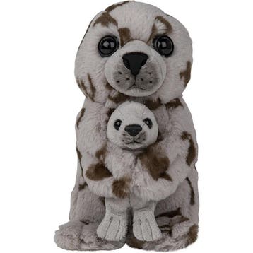 Pluche zeehond familie knuffels - grijs - 22 cm, Verzenden, Nieuw