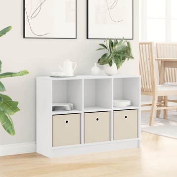 vidaXL Dressoir Wit 88,5 x 27,5 x 63,5 cm, Verzenden, Nieuw, 50 tot 100 cm, 25 tot 50 cm
