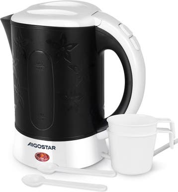 Waterkoker - Elektrisch - 0.6L - 650W - Zwart - Aigostar, Verzenden, Zo goed als nieuw