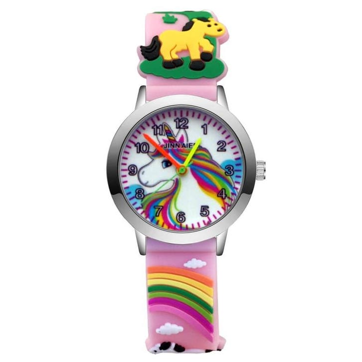 Fako - Kinderhorloge - 3D - Eenhoorn / Unicorn - Ø 30mm -, Sieraden, Tassen en Uiterlijk, Horloges | Kinderen, Verzenden