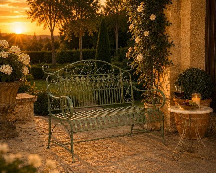 Garden Bench Heart - New - Bank - Metaal, Antiek en Kunst, Kunst | Designobjecten