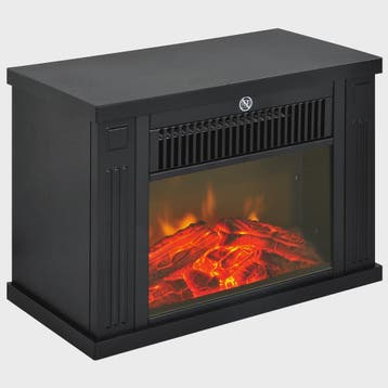 HOMCOM Elektrische Sfeerhaard met Vlammeneffect - Zwart, 600, Verzenden, Nieuw