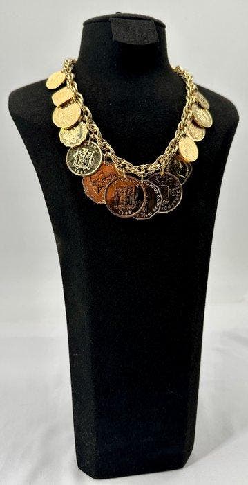 Franklin Mint - 14 gouden munt Caribische halsketting – 24K, Antiek en Kunst, Curiosa en Brocante