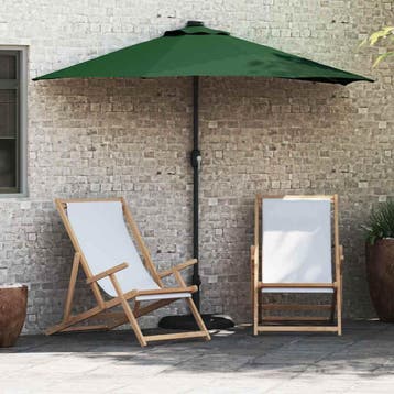 vidaXL Tuinparasol Groen 294 x 150 x 223 cm Polyester en, Verzenden, Nieuw, 1 tot 2 meter