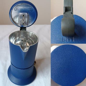 Bialetti BIA 1 — Moka Vintage Blu Elettrico NOS (Mai Usata)