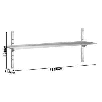 GGM Gastro | RVS wandplank PREMIUM - 1800x400mm | WBK184 |, Verzenden, Nieuw in verpakking, RVS Meubilair