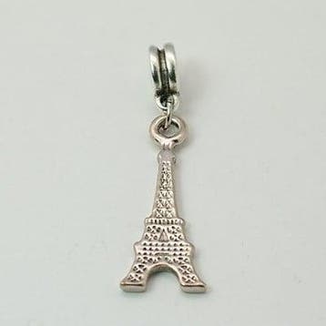 1 x Hangende bedel Eiffeltoren 42 mm – gat 5 mm – zilver, Ophalen of Verzenden, Nieuw, Bedel