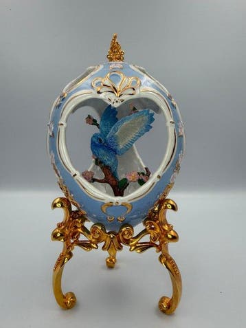Fabergé ei - Franklin Mint – œuf décoratif ajouré à l’oiseau