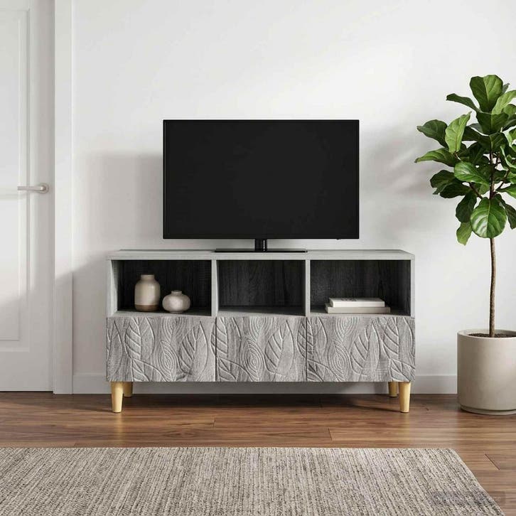 vidaXL TV-kast 102 x 34,5 x 50 cm Grijs Sonoma Bewerkt hout, Huis en Inrichting, Kasten | Televisiemeubels, Nieuw, Minder dan 50 cm
