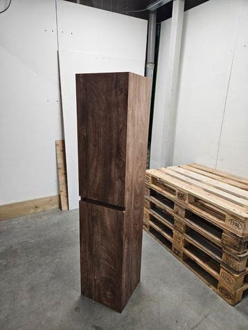 Kolomkast 160 x 35 x 35 cm donker hout (schade), Ophalen of Verzenden, Nieuw, Bad