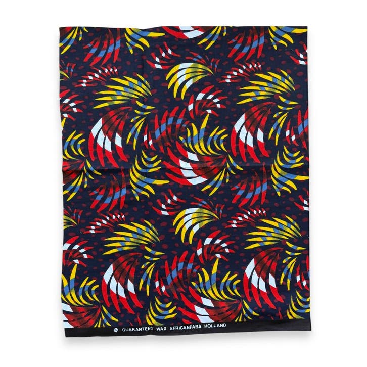 Fat Quarter Afrikaanse Wax Print Stof - Paars Wit FTQ 8705 -, Hobby en Vrije tijd, Stoffen en Lappen, Nieuw, Ophalen of Verzenden