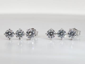 Zonder minimumprijs - Oorbellen - 14 karaat Witgoud -, Sieraden, Tassen en Uiterlijk, Oorbellen, Nieuw